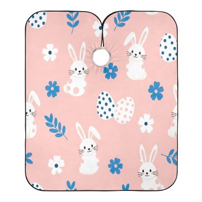 RPLIFE Haircutting Cape and Apron with Cute Bunny Eggs, Waterproof, 165 x 140 cm