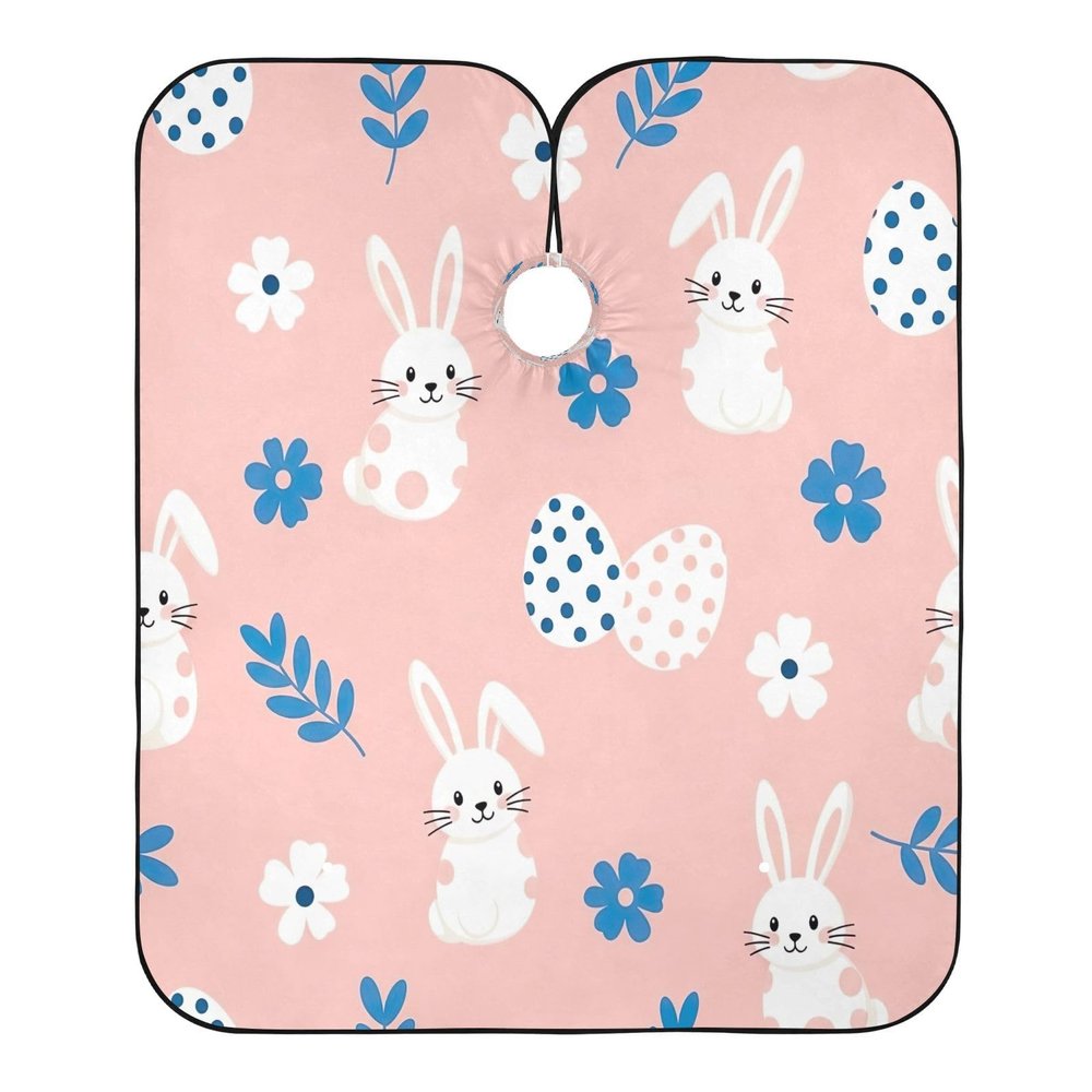 RPLIFE Haircutting Cape and Apron with Cute Bunny Eggs, Waterproof, 165 x 140 cm