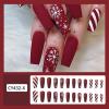 NICENEEDED 24-Piece Christmas Press-On Nails, Short Square Design view 3