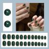 NICENEEDED 24-Piece Green Christmas Press-On Nails, Short Square view 3