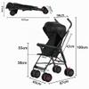 OHMG CITY Folding Baby Stroller, 360° Wheels, Sunshade & Mosquito Net, 5-Point Harness, from 6 Months (D-Noir) view 2