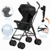 OHMG CITY Folding Baby Stroller, 360° Wheels, Sunshade & Mosquito Net, 5-Point Harness, from 6 Months (D-Noir) view 3