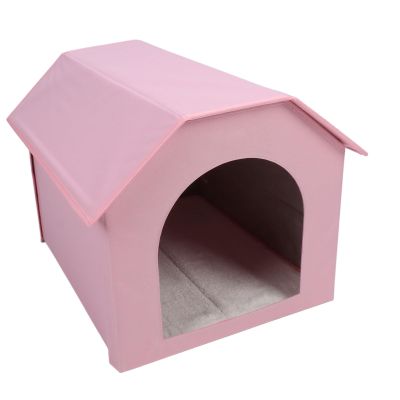 Acouto Indoor/Outdoor Pet House for Small to Medium Dogs, Cats, Rabbits and Puppies, Pink