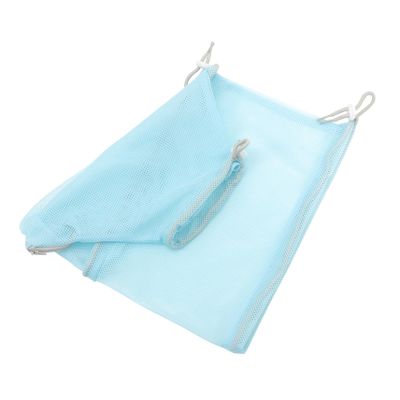 Milisten Polyester Mesh Cat Bath Bag, Blue, Scratch-Resistant