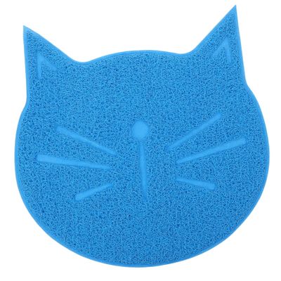 VERDANVERSE Cat-Shaped PVC Feeding Mat, Non-Slip Waterproof Bowl Mat