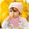 minkissy Bandana Bib for Newborns, Double-Layer Absorbent Cotton, Pink with White Dots view 3