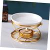 SOLUSTRE Ceramic and Iron Aroma Diffuser, Gold Oil Diffuser with Night Light for Bedroom or Desk Decor view 2