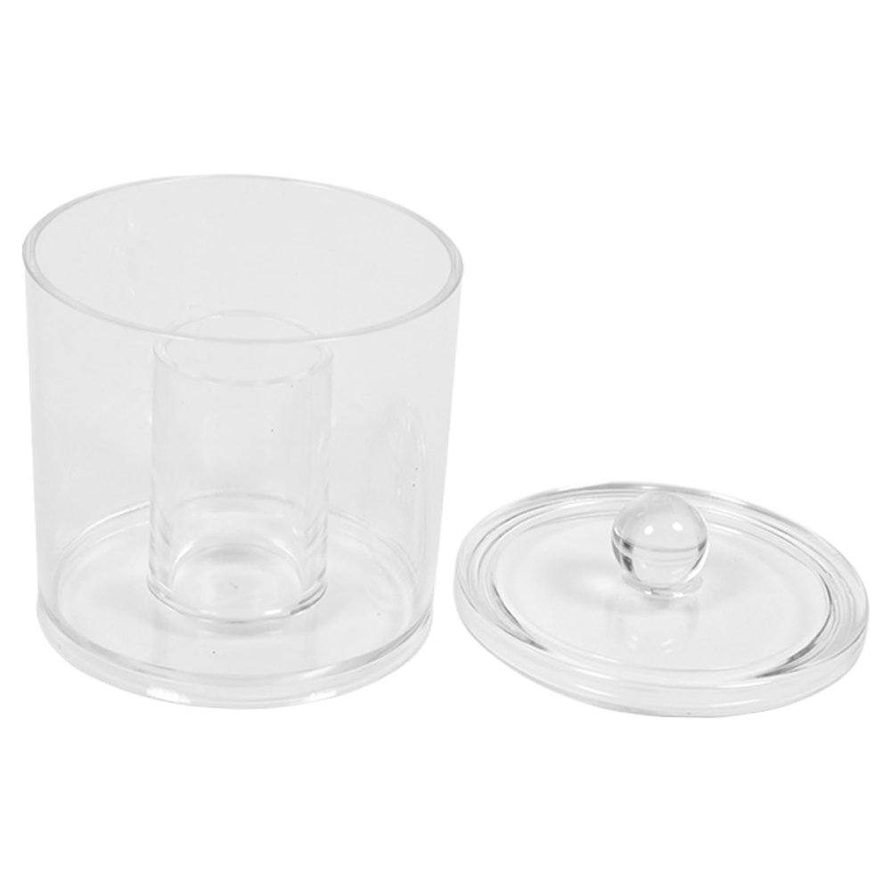 WOONEKY Transparent Acrylic Storage Box with Lid for Cotton Swabs and Pads