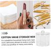 WOONEKY Transparent Acrylic Storage Box with Lid for Cotton Swabs and Pads view 4
