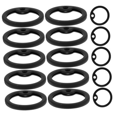 Round Silicone Dog Tag Rings, 15-Pack, Black