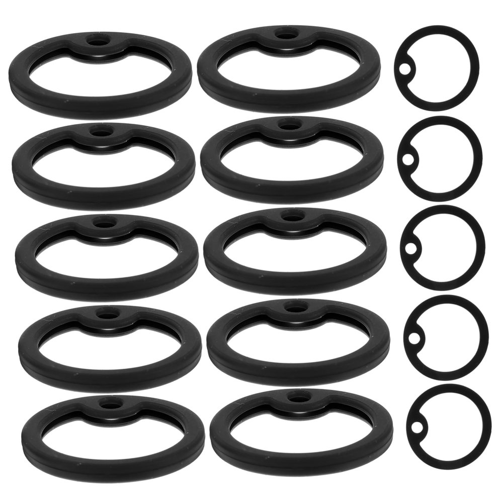 Round Silicone Dog Tag Rings, 15-Pack, Black