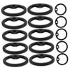 Round Silicone Dog Tag Rings, 15-Pack, Black view 1