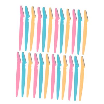 ERINGOGO 24-Piece Stainless Steel Eyebrow Razor Set, Manual Trimmers for Women and Men, Assorted Colors