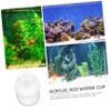Fish Food Dispenser with Suction Cups, 4 Pieces, Acrylic, White, for Aquarium view 3