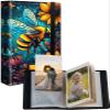 Small Photo Album, 12.7 x 17.8 cm, 120 Photos, PU Leather Cover, Elastic Band, Colorful Bee view 1