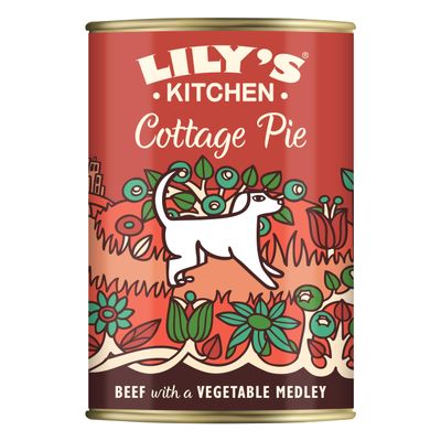 Lily's Kitchen Natural Ingredients Canned Dog Food Beef Pâté with Vegetables 6 x 400g