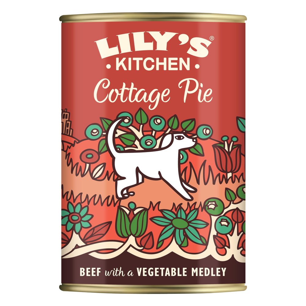Lily's Kitchen Natural Ingredients Canned Dog Food Beef Pâté with Vegetables 6 x 400g