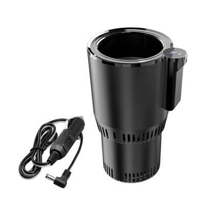 RCGOFOLLOW 2-in-1 Electric Car Cup Holder for Hot and Cold Drinks, Black