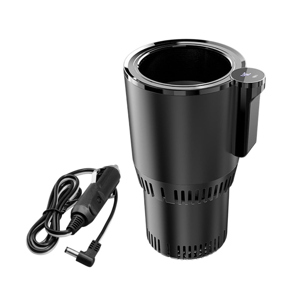 RCGOFOLLOW 2-in-1 Electric Car Cup Holder for Hot and Cold Drinks, Black