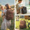 STILORD "Fiena" Women's Large Leather Diaper Backpack, Dark Brown view 2