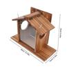 VICASKY Wooden Squirrel Feeder House, Weather-Resistant, with Sturdy Food Container, for Hanging in Gardens and Backyards view 2