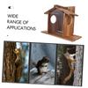 VICASKY Wooden Squirrel Feeder House, Weather-Resistant, with Sturdy Food Container, for Hanging in Gardens and Backyards view 3