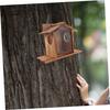 VICASKY Wooden Squirrel Feeder House, Weather-Resistant, with Sturdy Food Container, for Hanging in Gardens and Backyards view 4