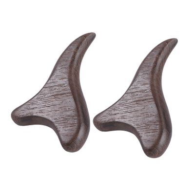 Healvian 2-Piece Wooden Trio Massager with Sandalwood Gua Sha Board, Compact Tool for Foot, Hand and Body Reflexology