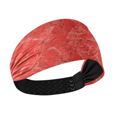 Vintage Solid-Color Textured Red Non-Slip Sweat-Wicking Headband for Women