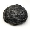 Men’s Toupee, 8 x 10, Wavy, PU Leather Hair System, Black and Gray view 2