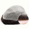 Men’s Toupee, 8 x 10, Wavy, PU Leather Hair System, Black and Gray view 4