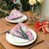 Art Calla Lily Pink Flower Holiday Dinner Napkins, Reusable Washable Fabric, 6 Pieces, 20 x 20 in view 3
