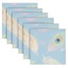 Reusable Blue Peacock Feather Cloth Napkins, 6-Pack, 20 x 20 in view 1