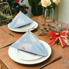 Reusable Blue Peacock Feather Cloth Napkins, 6-Pack, 20 x 20 in view 3