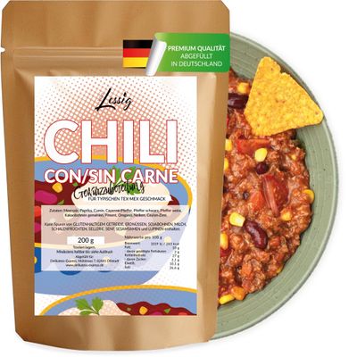 Lessig | Chili con Carne Seasoning Mix | 200 g | Resealable | Intense Flavor