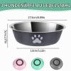 Stainless Steel Dog Bowls, 3-Piece Set with Non-Slip Rubber Base, 860 ml view 2