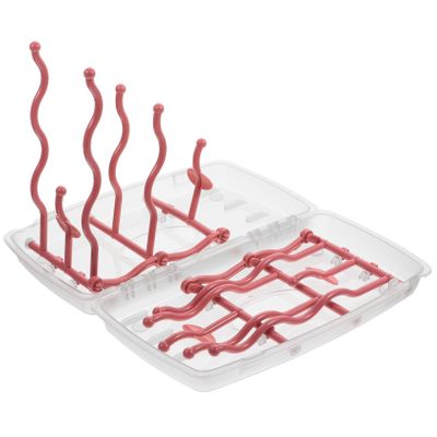 HAMPPLIES Foldable Baby Bottle Drying Rack with Removable PP Drip Tray