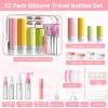 INSFIT 23-Piece Refillable Travel Bottles Set, 90 ml and 60 ml Silicone Bottles, TSA-Approved view 2