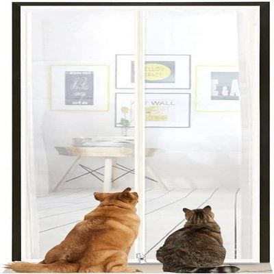 BANTASE Insect Screen Door for Cats and Dogs, Durable, Pet-Safe, with Zipper, 120 x 220 cm