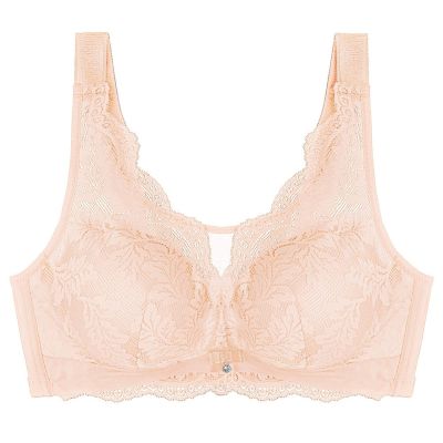 Deep V Bras for Women, Sexy Lace Lingerie Crop Tops, Wireless Push-Up Plus Size