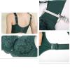 Deep V Bras for Women, Sexy Lace Lingerie Crop Tops, Wireless Push-Up Plus Size view 2