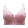 Deep V Women's Sexy Lace Bralette, Wireless, Plus Size, Pink, 75C view 1