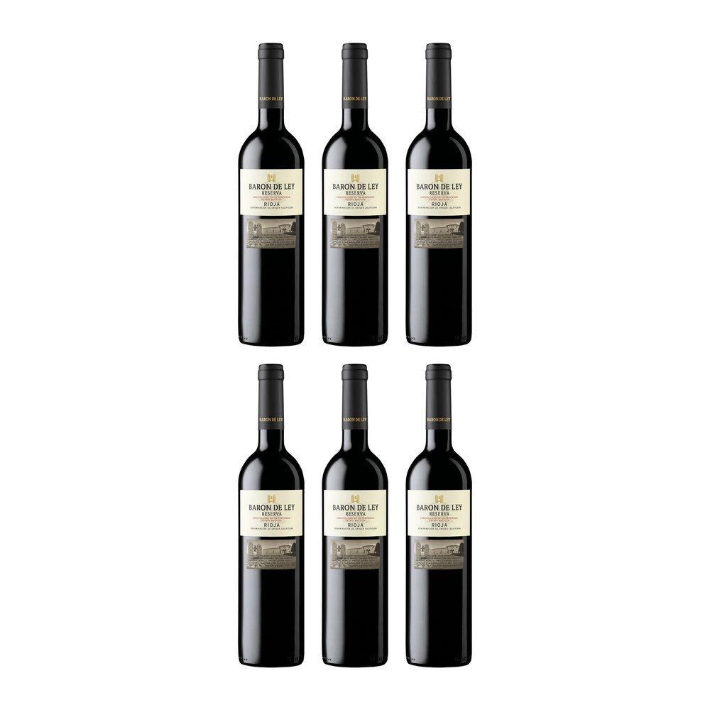 Baron de Ley Reserva 0.5 L Dry Red Wine from Spain incl. FeinWert E-Book (6 x 0.5 L)