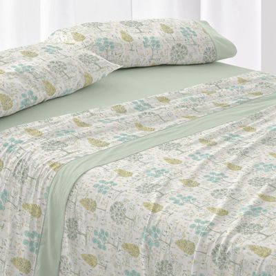 Burrito Blanco | Bedding Set for 150 cm-Wide Beds | Design 544 | Mint Green (150 x 190/200 cm)