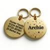 Personalized Brass Dog Tag with Star Design, Deep Engraving, 30 mm view 1