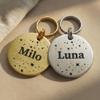 Personalized Brass Dog Tag with Star Design, Deep Engraving, 30 mm view 2