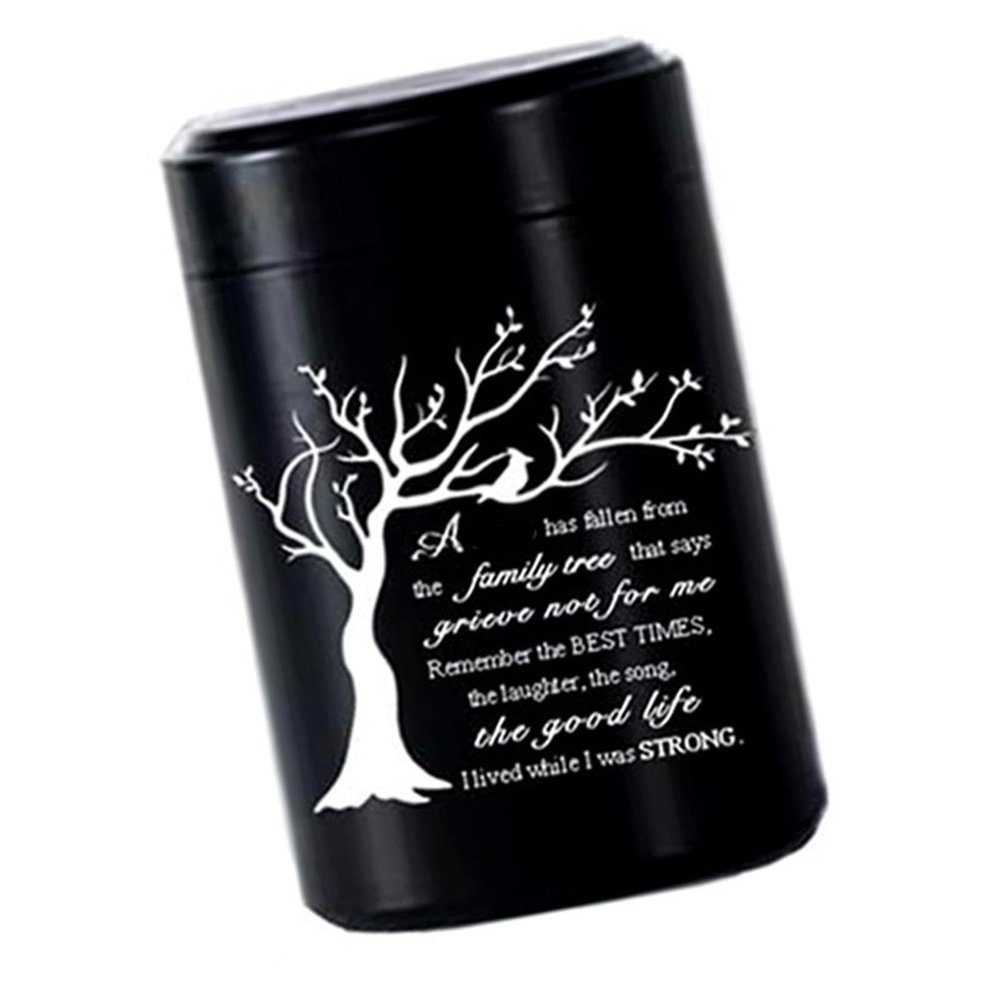 Portable Pet Ash Holder Stainless Steel Tiny Urn Memorial Butterfly Tree