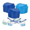 Denture Cups with Lids, 3-Piece Set, Plastic and Nylon view 1