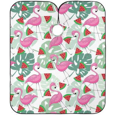 Hairdressing Cape, Colorful Flamingo Watermelon Palm Design, Waterproof, for Adults and Children, 140 x 168 cm