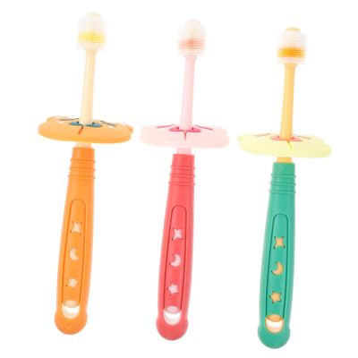 KOCKSHION 3-Pack Rotating Children's Toothbrushes, Ages 1–6, Soft Bristles